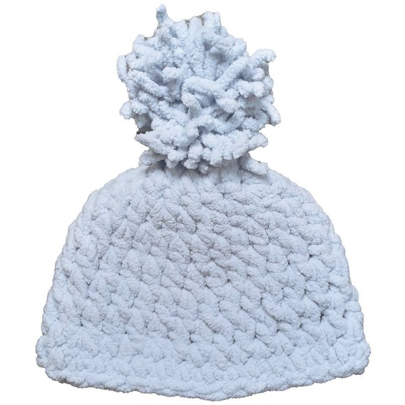 Light Blue Thick Winter Crochet Toque - Picture 1 of 2